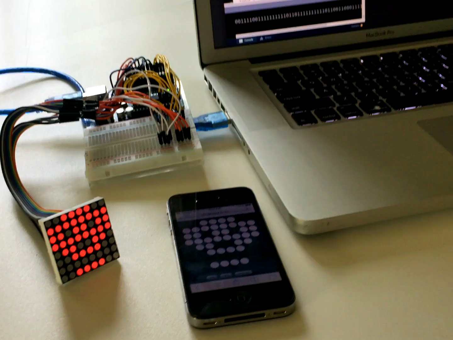 Web controlled 8×8 LED Matrix